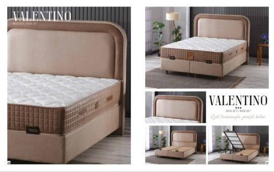 Valentino Set (baza,baslık,yatak) 150 x 200 ölçü.