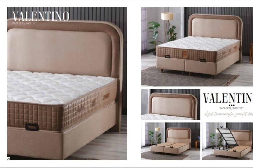 Valentino Set (baza,baslık,yatak) 150 x 200 ölçü.